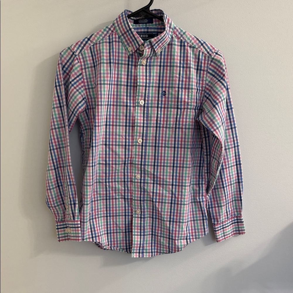 Boys Izod Colorful Checkered Long Sleeve Shirt